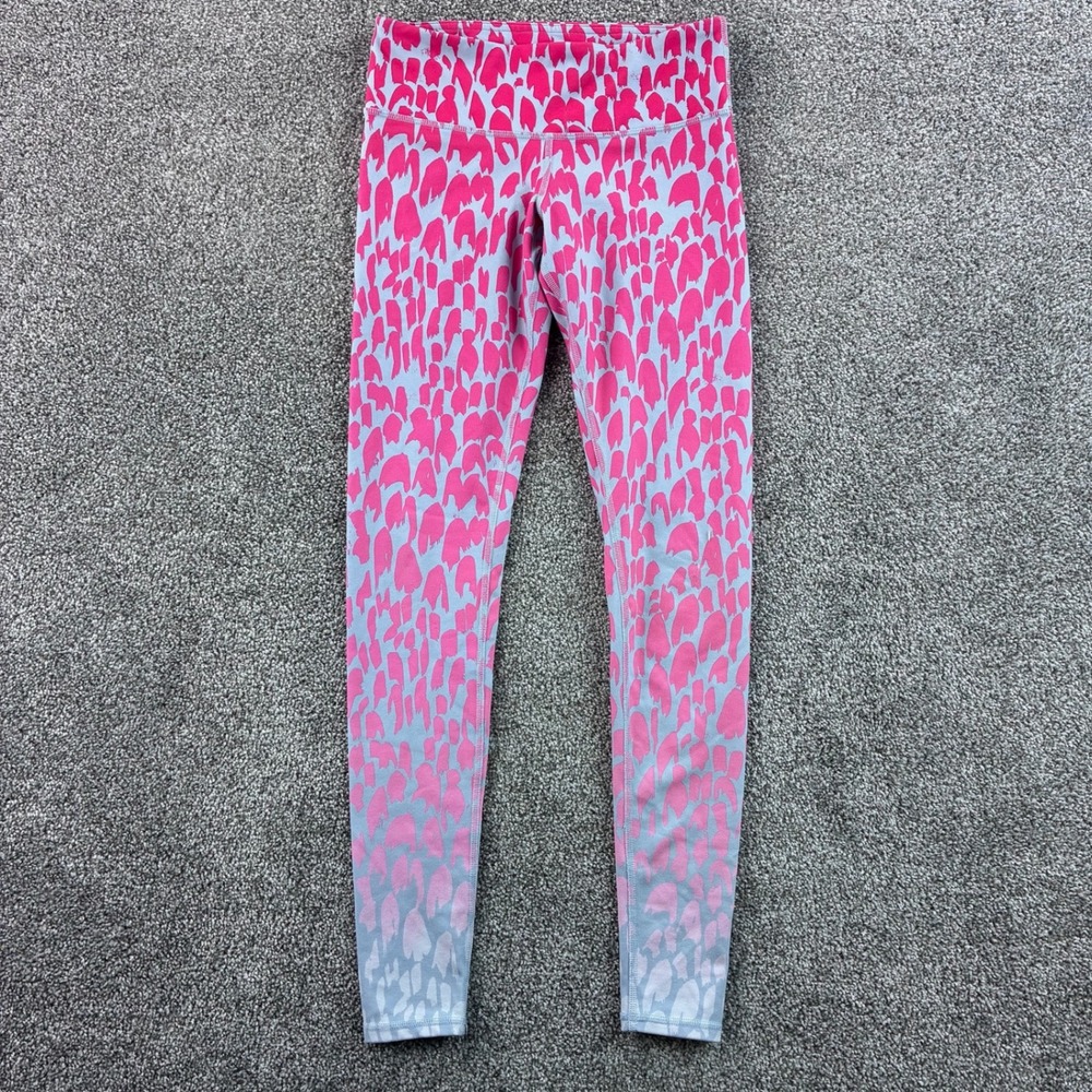 Alo Yoga Leggings Women's S Pink Grey Animal Print Ombre Activewear Stretch